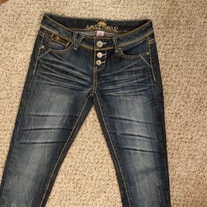 Almost Famous button fly women’s jeans. Size 1